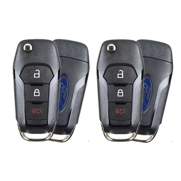 2 x 2015-2022 Ford / 3-Button Flip Key / PN: 164-R8130 / N5F-A08TAA (OEM Refurb) (Bundle of 2)