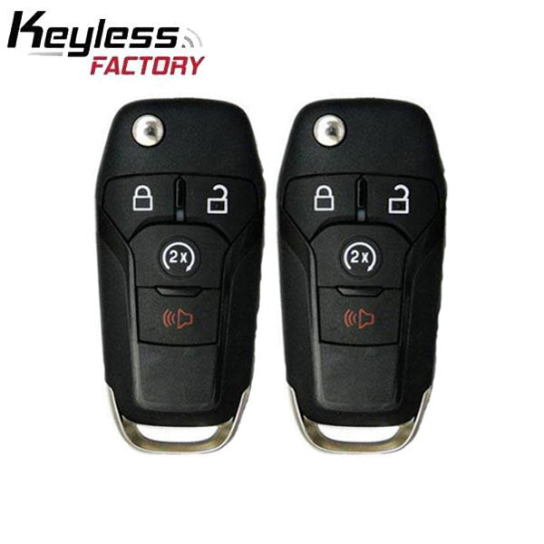 2 x 2015-2022 Ford F-Series Raptor Ranger / 4-Button Flip Key / 164-R8134 / N5F-A08TDA (AFTERMARKET) (Bundle of 2)