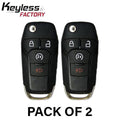 2 x 2015-2022 Ford F-Series Raptor Ranger / 4-Button Flip Key / 164-R8134 / N5F-A08TDA (AFTERMARKET) (Bundle of 2)