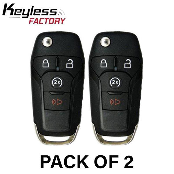 2 x 2015-2022 Ford F-Series Raptor Ranger / 4-Button Flip Key / 164-R8134 / N5F-A08TDA (AFTERMARKET) (Bundle of 2)