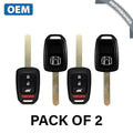 2 x 2017-2022 Honda CR-V Civic / 4-Button Remote Head Key / PN: 35118-T2A-A60 / MLBHLIK6-1TA (5-Door) (OEM Refurb) (Bund
