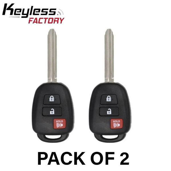 2 x 2013-2019 Toyota RAV4 Highlander / 3-Button Remote Head Key / GQ4-52T (H Chip) (AFTERMARKET) (Bundle of 2)