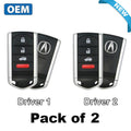 2 x 2013-2015 Acura ILX / 4-Button Smart Key / KR5434760 / Driver 1 & Driver 2 (OEM) (Pack of 2)