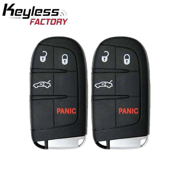 2 x 2015-2021 Dodge Chrysler / 4-Button Smart Key / PN: 68394196AA / M3M-40821302 (AFTERMARKET) (Bundle of 2)