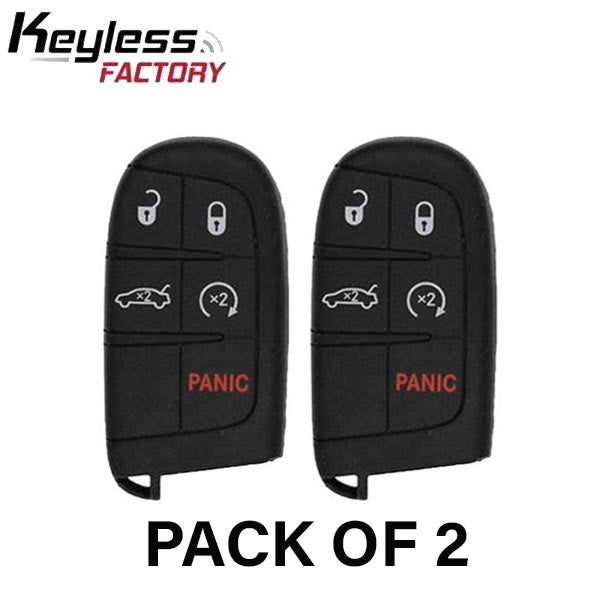 2 x 2015-2021 Dodge Chrysler / 5-Button Smart Key / PN: 68394195 AA / M3M-40821302 (AFTERMARKET) (Bundle of 2)