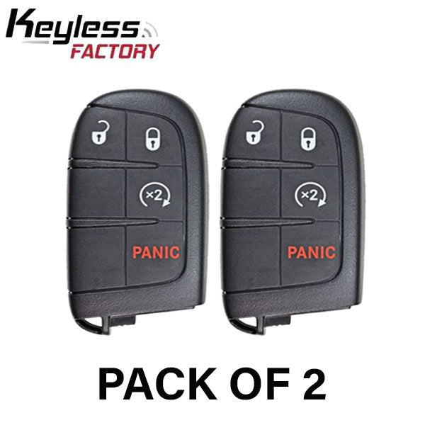 2 x 2015-2021 Jeep Renegade / 4-Button Smart Key / PN: 6BY88DX9AA / M3N-40821302 (AFTERMARKET) (Bundle of 2)