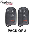 2 x 2015-2021 Jeep Renegade / 4-Button Smart Key / PN: 6BY88DX9AA / M3N-40821302 (AFTERMARKET) (Bundle of 2)