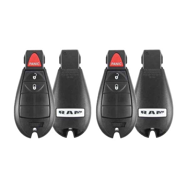 2 x 2013-2019 Dodge RAM / 3-Button Remote Fobik Key / PN:56046953AE / GQ4-53T (OEM Refurb) (Bundle of 2)