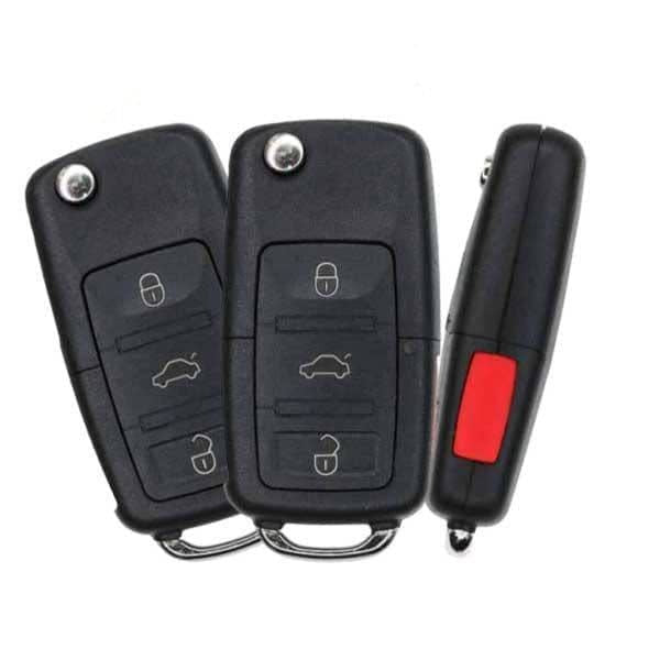 3 x 1998-2001 Volkswagen / 4-Button Flip Key / PN: 1J0959753H / NBG735868 (OEM Refurb) (Bundle of 3)