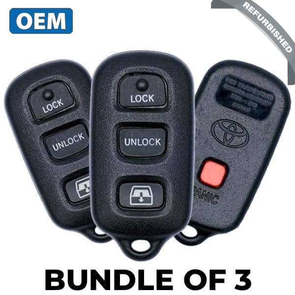 3 x 2001-2004 Toyota Sequoia / 4-Button Keyless Entry Remote / w/Rear Glass / PN: 89742-0C010 / HYQ12BAN (OEM Refurb) (B