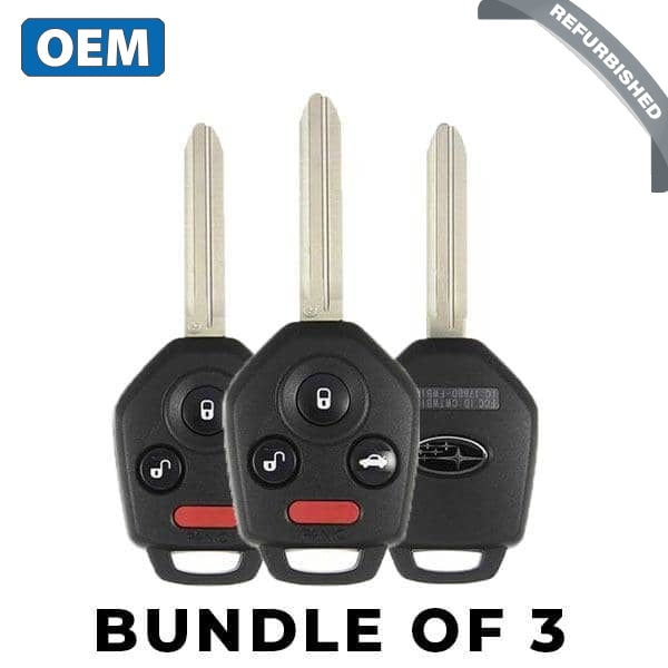 3 x 2012-2019 Subaru / 4-Button Remote Head Key / PN: 57497 FJ230 / CWTWB1U811 / G Chip 80 Bit (OEM Refurbished) (BUNDLE