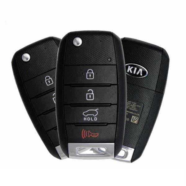 3 x 2014-2019 Kia Soul / 4-Button Flip Key / PN: 95430-B2100 / OSLOKA-875T (PS) (OEM) (BUNDLE OF 3)