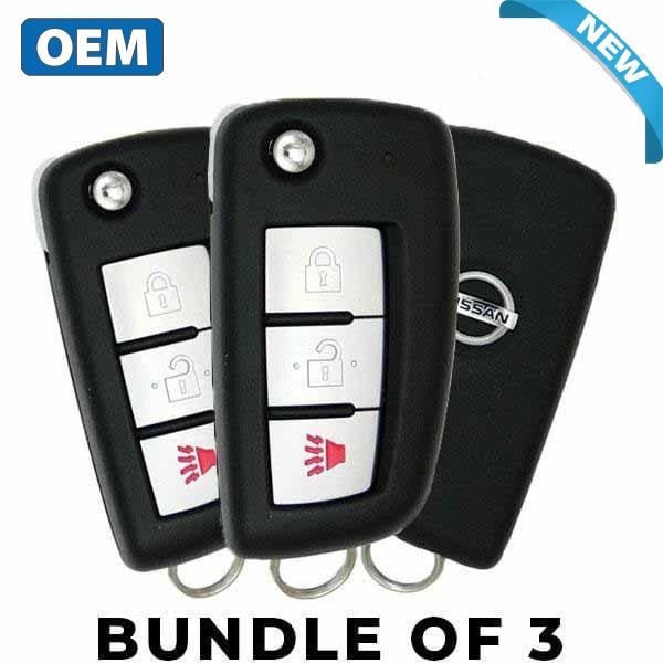 3 x 2014-2021 Nissan Rogue S / 3-Button Flip Key / PN: H0561-4BA1A / CWTWB1G767 (BUNDLE OF 3)