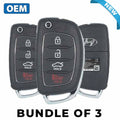 3 x 2015-2017 Hyundai Sonata / 4-Button Flip Key / PN: 95430-C1010 / TQ8-RKE-4F16 (OEM) (BUNDLE OF 3)