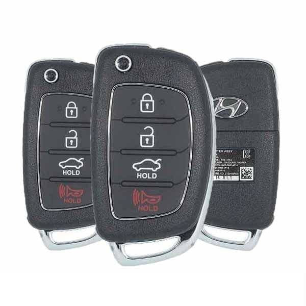 3 x 2015-2017 Hyundai Sonata / 4-Button Flip Key / PN: 95430-C1010 / TQ8-RKE-4F16 (OEM) (BUNDLE OF 3)