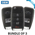 3 x 2015-2018 Kia Sedona / 4-Button Flip Key / PN: 95430-A9100 / TQ8-RKE-4F19 (YP 4BTN) (OEM) (BUNDLE OF 3)
