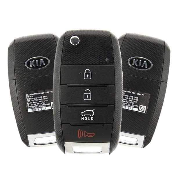 3 x 2015-2018 Kia Sedona / 4-Button Flip Key / PN: 95430-A9100 / TQ8-RKE-4F19 (YP 4BTN) (OEM) (BUNDLE OF 3)