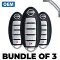 3 x 2016-2018 Nissan Maxima Altima / 5-Button Smart Key / PN: 285E3-4RA0B / KR5S180144014 / IC 204 (OEM Refurb) (BUNDLE 