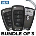 3 x 2019-2021 Hyundai Veloster / 4-Button Flip Key / PN: 95430-J3010 / SY5IGRGE04 (OEM Refurb) (BUNDLE OF 3)