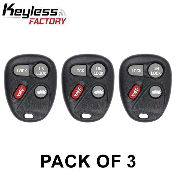 3 x 1997-2000 GM / 4-Button Keyless Entry Remote / PN: 10246215 / ABO0204T (AFTERMARKET) (Pack of 3)
