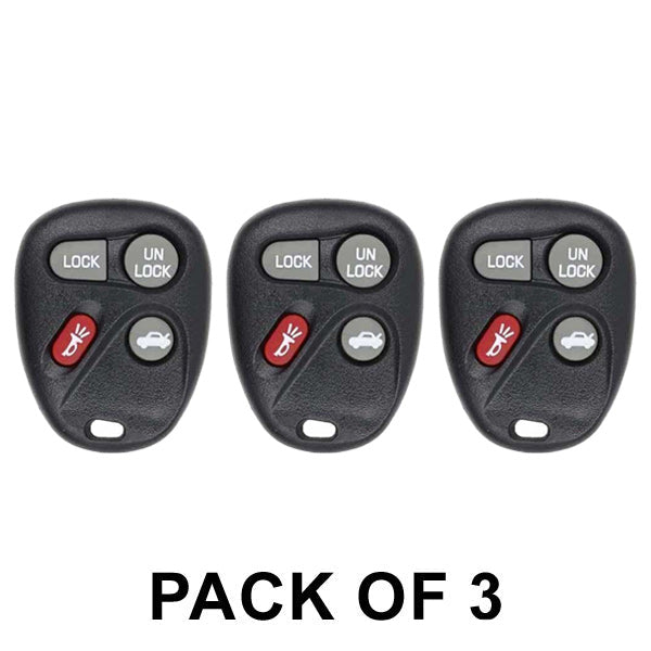 3 x 1997-2000 GM / 4-Button Keyless Entry Remote / PN: 10246215 / ABO0204T (AFTERMARKET) (Pack of 3)