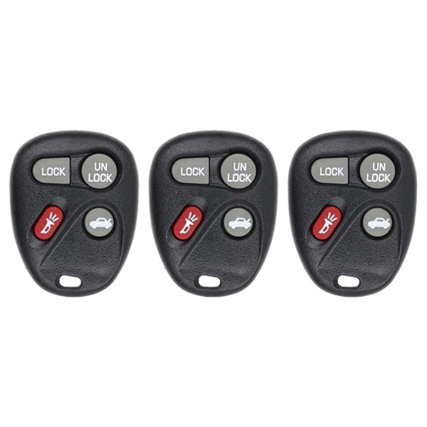3 x 1997-2000 GM / 4-Button Keyless Entry Remote / PN: 10246215 / ABO0204T (AFTERMARKET) (Pack of 3)