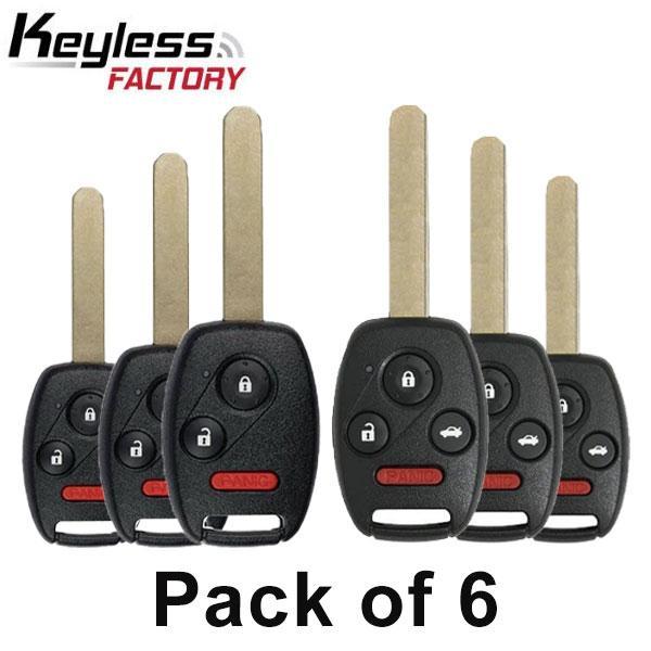 3 x Honda Acura 3-Button Remote Head Key / 3 x Honda Acura 4-Button Remote Head Key 2006-2017 (Pack of 6)