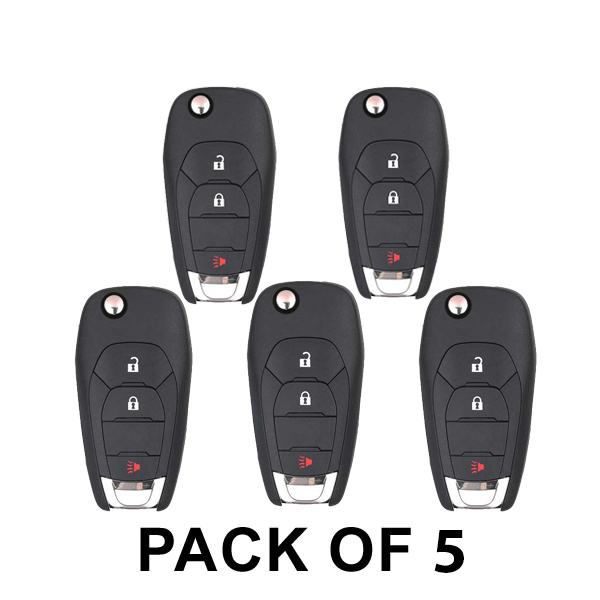5 x 2019-2022 Chevrolet / 3-Button Remote Flip Key / PN: 13522783 / LXP-T003 (AFTERMARKET) (Pack of 5)
