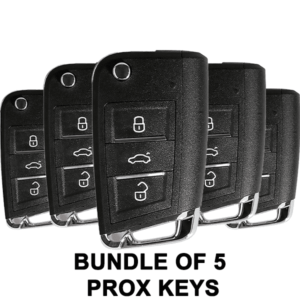 5 x MQB Style 3-Button Universal Flip Key w/ Proximity Function for VVDI Key Tool (Xhorse) (BUNDLE of 5)