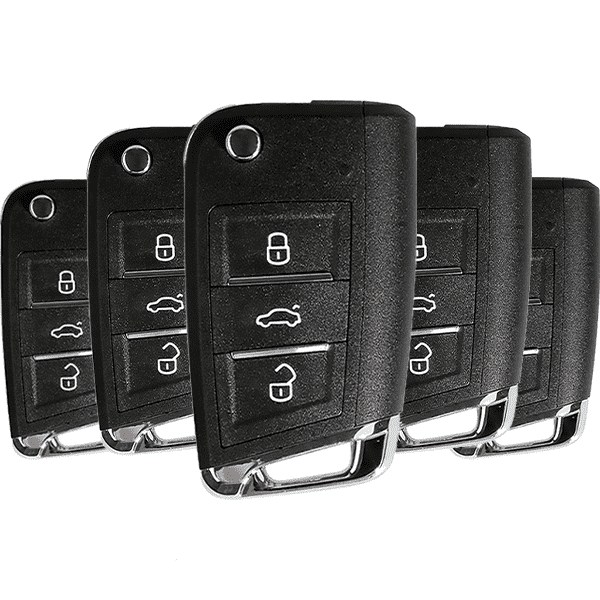5 x MQB Style 3-Button Universal Flip Key w/ Proximity Function for VVDI Key Tool (Xhorse) (BUNDLE of 5)