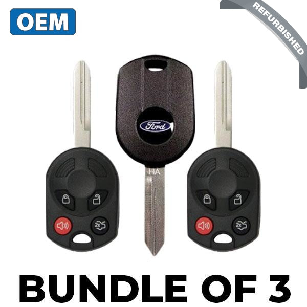 3 x 2006-2012 Ford / 4-Button Remote Head Key / PN: 164-R7040 / OUCD6000022 / H75 / Chip 80 Bit (BUNDLE OF 3)