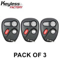3 x 1997-2000 GM / 4-Button Keyless Entry Remote / PN: 10245953/ ABO0204T (AFTERMARKET) (Pack of 3)