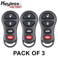3 x 1998-2011 Dodge Neon / 4-Button Keyless Entry Remote / PN: 4759008AA / GQ43VT9T (AFTERMARKET) (Pack of 3)