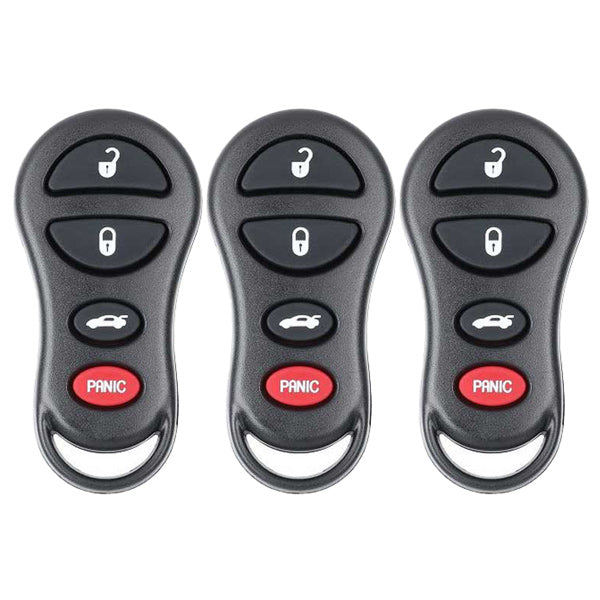 3 x 1998-2011 Dodge Neon / 4-Button Keyless Entry Remote / PN: 4759008AA / GQ43VT9T (AFTERMARKET) (Pack of 3)