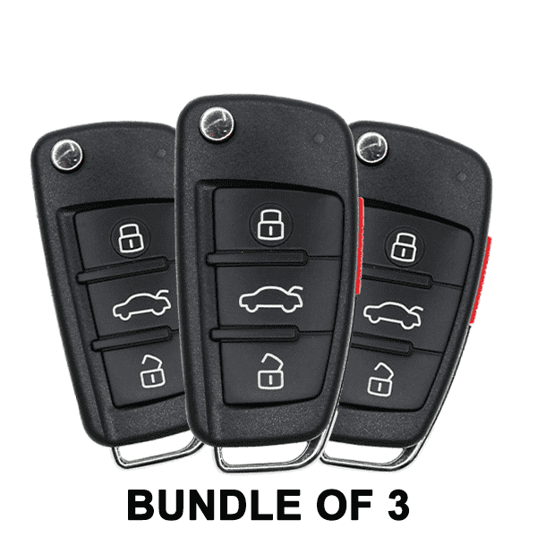 3 x 2005-2010 Audi / 3-Button Remote Flip Key / NBG009272T / 315 MHz (BUNDLE OF 3)