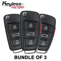 3 x 2005-2010 Audi / 3-Button Remote Flip Key / NBG009272T / 315 MHz (BUNDLE OF 3)