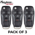 3 x 2019-2020 Ford Transit / 4-Button Flip Key / PN: 164-R8236 / N5F-A08TAA (AFTERMARKET) (Pack of 3)