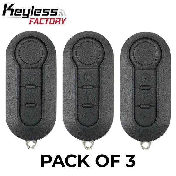 3 x 2012-2017 Fiat 500 / Dodge Ram Promaster City / 3-Button Flip Key / LTQF12AM433TX / Delphi BCM (AFTERMARKET) (Pack o