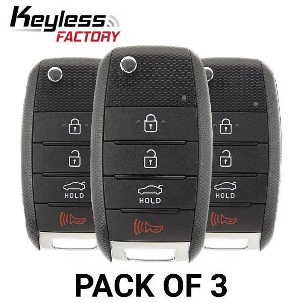 3 x 2014-2015 Kia Optima / 4-Button Flip Key / PN: 95430-2T560 / NYODD4TX1306-TFL (Pack of 3)