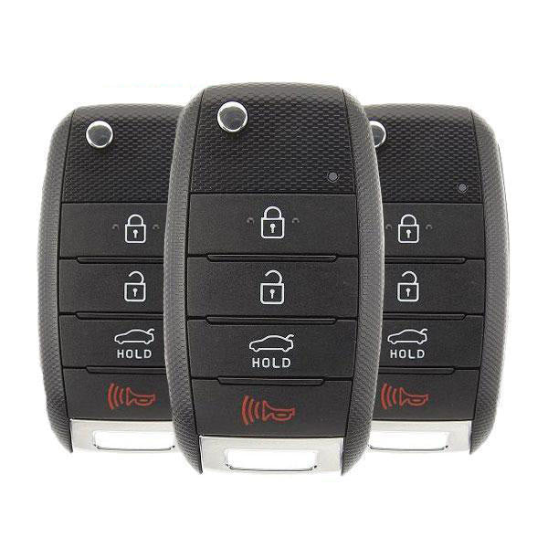 3 x 2014-2015 Kia Optima / 4-Button Flip Key / PN: 95430-2T560 / NYODD4TX1306-TFL (Pack of 3)