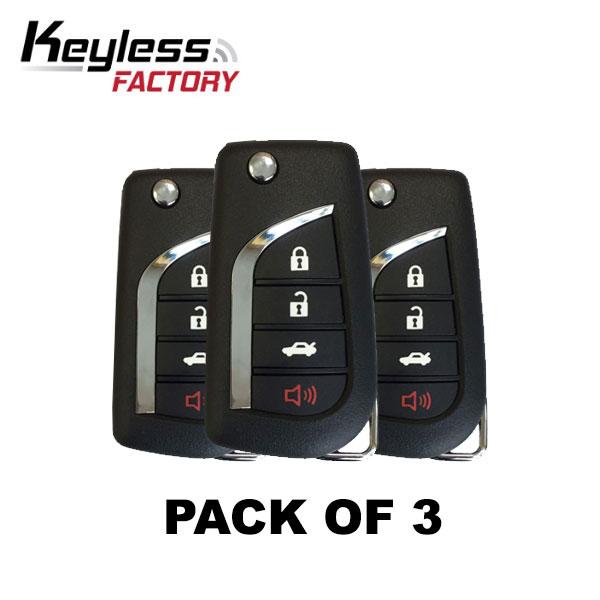3 x 2010-2018 Toyota Subaru / 4-Button Flip Key NEW STYLE / HYQ12BBY (G Chip) (BUNDLE OF 3)