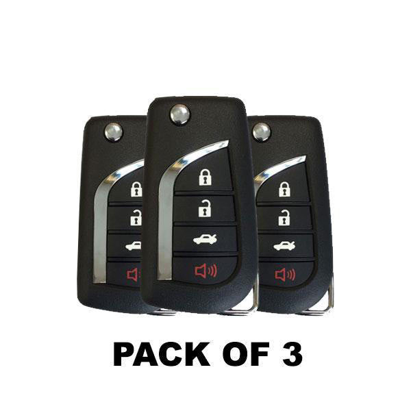 3 x 2010-2018 Toyota Subaru / 4-Button Flip Key NEW STYLE / HYQ12BBY (G Chip) (BUNDLE OF 3)