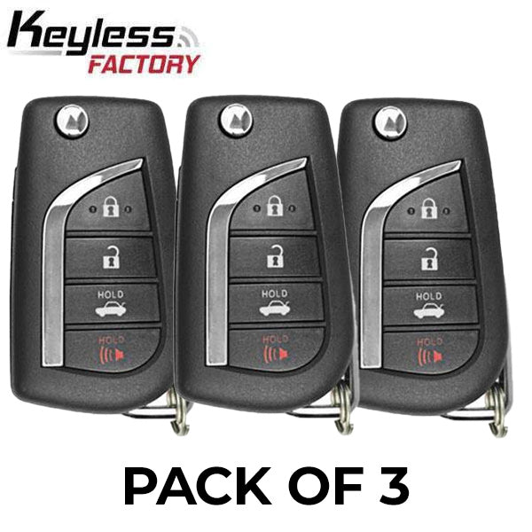 3 x 2014-2017 Toyota Camry Corolla / 4-Button Flip Key / HYQ12BDM / H Chip (AFTERMARKET) ( Pack of 3 )