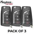 3 x 2014-2017 Toyota Camry Corolla / 4-Button Flip Key / HYQ12BDM / H Chip (AFTERMARKET) ( Pack of 3 )