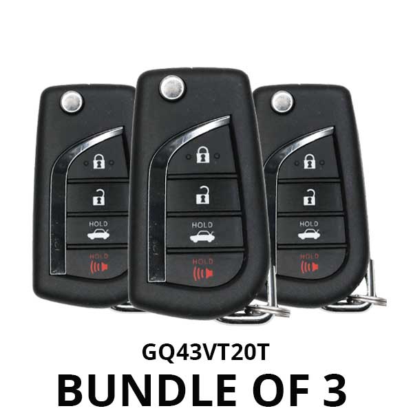 3 x 2015-2017 Toyota Sienna Tundra Tacoma / 4-Button Flip Key / GQ43VT20T (H Chip) (BUNDLE OF 3)