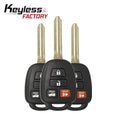 3 x 2014-2018 Toyota Camry / 4-Button Remote Head Key / HYQ12BDM (H Chip) / (Bundle of 3)