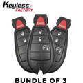 3 x 2014-2020 Jeep Cherokee / 4-Button Fobik / GQ4-53T (BUNDLE OF 3)