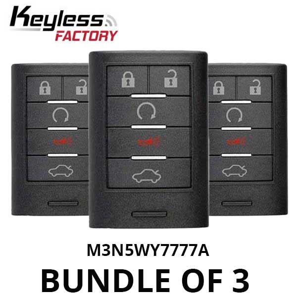 3 x 2008-2015 Cadillac CTS STS / 5-Button Smart Key / M3N5WY7777A (BUNDLE OF 3)