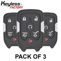 3 x 2015-2020 GMC Chevrolet / 6-Button Smart Key / HYQ1AA (3xRSK-GM-STY6) (Pack of 3)