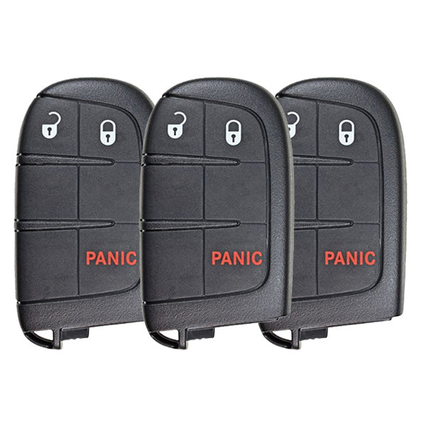 3 x 2015-2020 Jeep Renegade / 3-Button Smart Key / PN: 6MP33DX9AA / M3N-40821302 (AFTERMARKET) (Pack of 3)